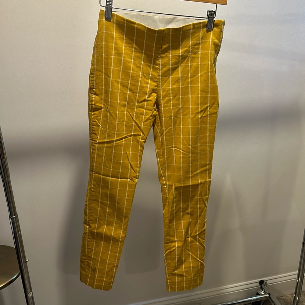 A new day, yellow checkered slim pant